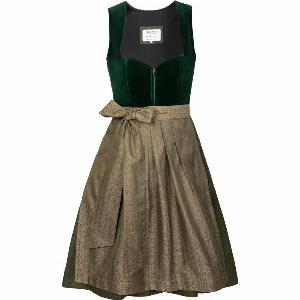 Midi Dirndl Livia Samt Grün fällt eine Nr größer aus