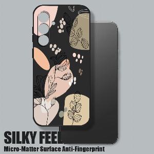 For Samsung Galaxy S25 Ultra S24 Fe S23 S22 Plus S21 A56 A55 A36 A16 A05 A52 A54 A34 A35 A15 5g Slim Flower Painted Shockproof Tpu Hybrid Case Cover Samsung S21 beige