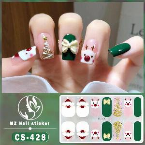 Autocollants pour ongles de Noël Autocollants pour ongles en gel semidurci Lampe UV requise Enveloppements de gel