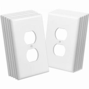 VEVOR 1Gang Duplex Outlet Covers 10 Pack Standard Size Wall Outlet Cover Unbreakable and  ImpactResistant Polycarbonate Thermoplastic Dual Receptacle Faceplate for Electrical Outlets White