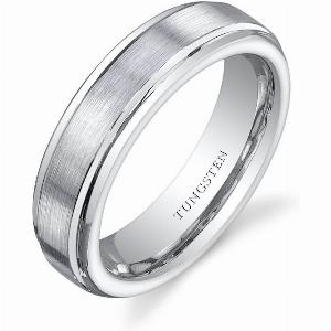 Enjoy 71 Off Mens 5mm Tungsten Ring with Flat Edge and Brushed Finish