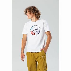 Landscape White Organic Cotton TShirt  Unisex  Pitod  Size S