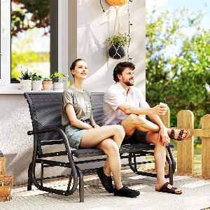 27 Preisnachlass auf Outsunny 2Sitzer Gartenschaukel aus grauem Metall