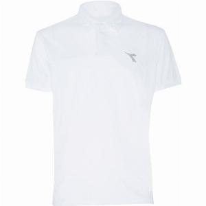 Diadora Court Polo HerrenWeißHellgrau in weiß