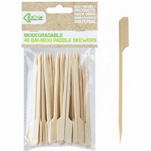 Biodegradable 40 Bamboo Paddle Skewers
