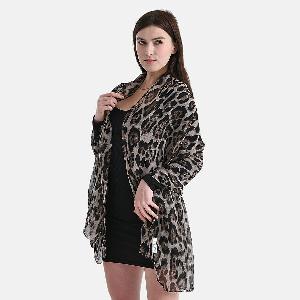 Styled By Leopard Print Scarf 64x180cm  Brown  Black