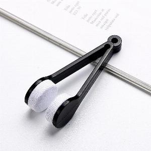 Mini brosse à lunettes de soleil en microfibre à deux faces Brosse à lunettes Nettoyant pour lunettes Frotter pour lunettes Brosses de nettoyage pour lunettes noir