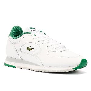 Baskets Lacoste Linetrack blanches en cuir pour hommes 49 de réduction