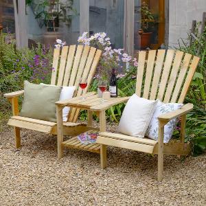 Forest Florida Wooden Garden Love Seat 62 x 31 187m x 095m