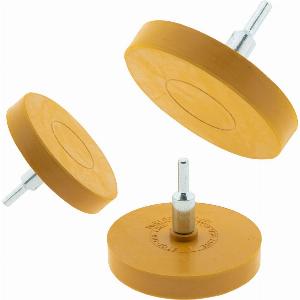 3 x Radierscheibe 85mm Gelb  Folienradierer mit 6mm Schaft SparSet