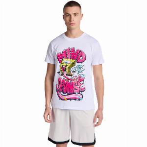 MERCHCODE Sponge Bob Homme  TShirts Blanc  Taille XS  Jersey de coton