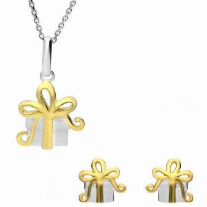 Yellow Gold Plated Sterling Silver Present Two Piece Set
