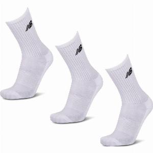 New Balance Crew 3 Pack Unisex Socks  White  Size 8510  Cotton  Foot Locker