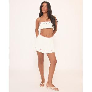 Save 78 on cream floralembroidered midrise mini skirt UK size 12