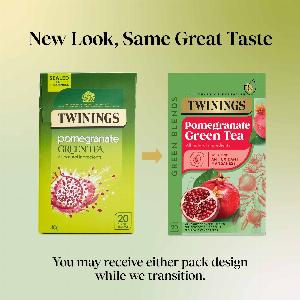 Twinings Green Tea  Pomegranate Green Tea  4 x 20 Tea Bags  All Natural Flavours  Sugar Free Tea