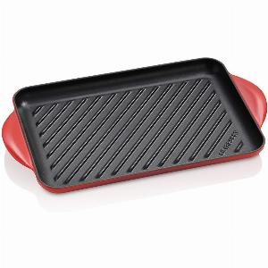 Le Creuset rechteckige Grillplatte aus Gusseisen in Kirschrot 32 cm jetzt 9675  12  Rabatt