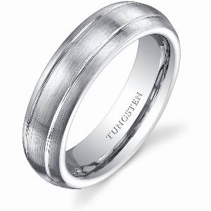 Enjoy 72 Discount on Mens 5mm Tungsten Ring with Double Groove Design