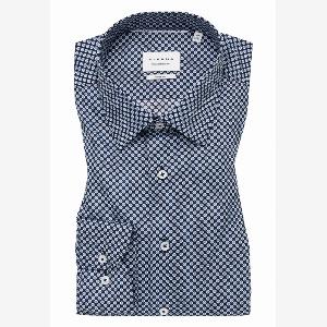 SLIM FIT Dynamic Cotton in navy bedruckt