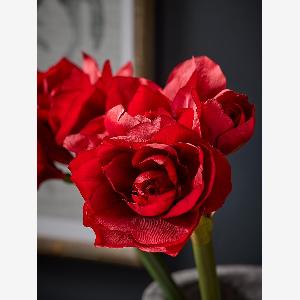 Enjoy 24 Discount on Three Red Faux Amaryllis Stems