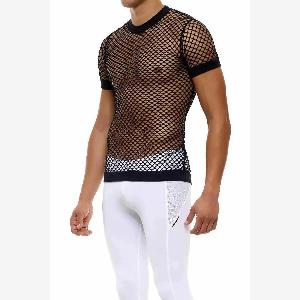 Modus Vivendi CThrough Pink Fishnet TShirt in Cotton XL  Now 4150