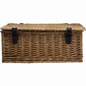 Twinings Empty Wicker Hamper  18  Faux Leather Fittings  Create Your Own Gift  Tea Hamper