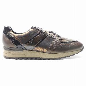 Mephisto Toscana Metallic Leather Womens Low Top Bronze Trainers