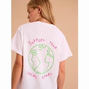 Save the Planet Print Boyfriend TShirt