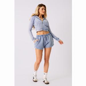 Get 67 Off Kaiia Mini Sweat Shorts in Washed Blue