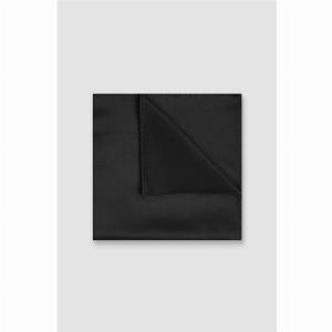Limehaus Black Plain Pocket Square 0 Black