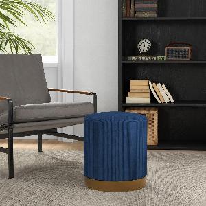 Save 28 on HOMCOM corduroy padded footstool dark blue  Aosom UK