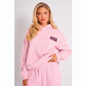 Kaiia Studio Pink  Plum Bubble Logo Oversized Hoodie now 18 was 35
