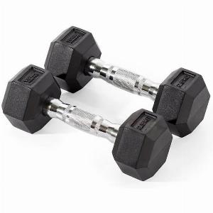York Fitness 2 x 25kg Rubber Hex Dumbbells Now 1499 Save 50