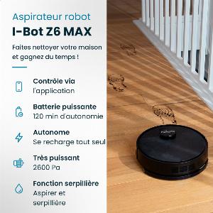 Robot aspirateur laveur connecté EZIclean IBot Z6 MAX