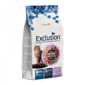 Exclusion Mediterraneo Pollo Sterilizzato Noble Grain per Gatti 450