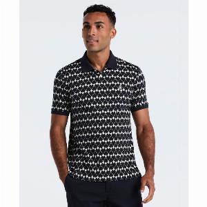 Flags Print Polo Shirt In Dark Sapphire