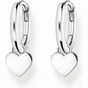THOMAS SABO Silver Heart Pendant Hoop Earrings For Women