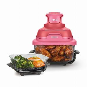 Ninja CRISPi 4in1 Portable Small Glass Air Fryer Cherry Crush FN101UKDR