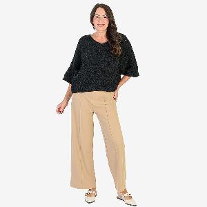 Enjoy 43 Discount Anamor Pintuck WideLeg Trousers with Gold Buttons Size 12  Camel