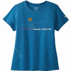 TShirt Brooks Distance 20 Kurzarm Blau Damen Größe S