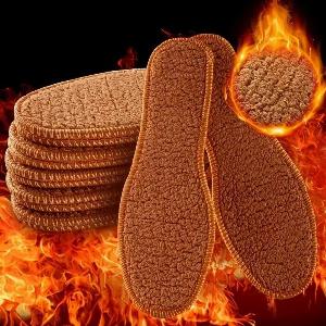 Winter Alpaca Wool Insoles Soft Plush Warm Thicken Foot Thermal Shoe Insole for Women Men Breathable Snow Boots Shoes Heat Pads 38 yellow