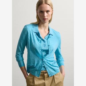 Stefanel  Einfarbiger Cardigan mit Taschen Damen Aquablau