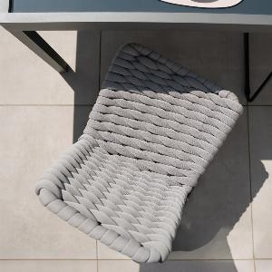 Chaise de jardin en corde tressée BALERO gris clair  10 pièces à 1169