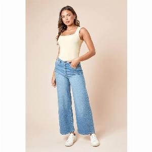 Womens Double Layer Square Neck Vest  Lemon  12