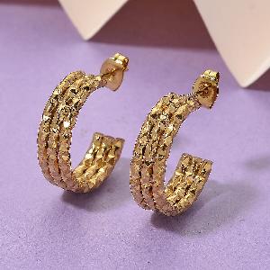 Enjoy 50 Off DesignerInspired Yellow Gold Tone Half Hoop Earrings