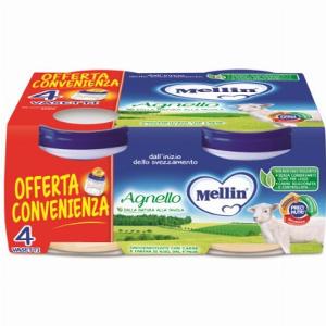 Mellin omogeneizzato agnello 4x80g ora a 4 risparmia 2