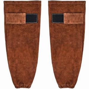 VEVOR Leather Welding Sleeves Heavy Duty Cowhide Flame Resistant Work Sleeves for Arm Protection HeatResistant Safety Sleeve for Welding Blacksmithing Woodworking Gardening