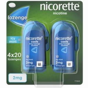 Nicorette Icy Mint 2mg Lozenges 4 x 20 80  Short Expiry 082025