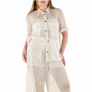 Camicia manica corta a rete panna ora a 7920  con sconto del 20