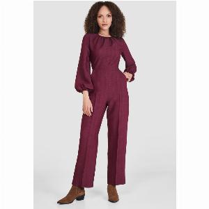 Maroon Stripe Jumpsuit