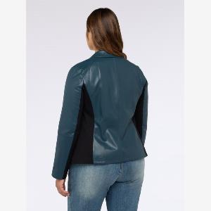 Sconto del 20 Giacca biker Fiorella Rubino in tessuto stretch verde 39